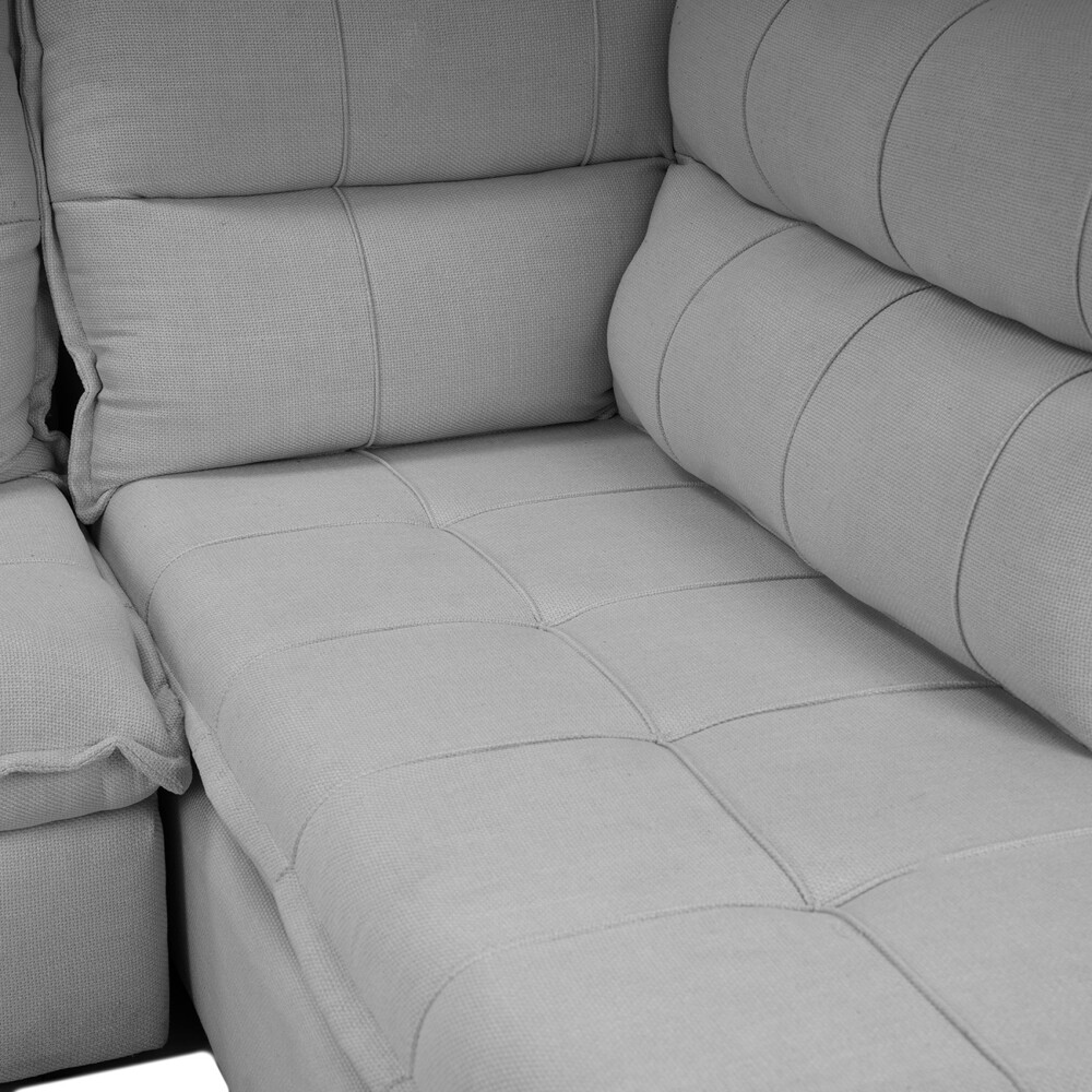 Sillón 5 Cuerpos con Chaise Retráctil y Reclinable - Cesky Gris Izquierdo