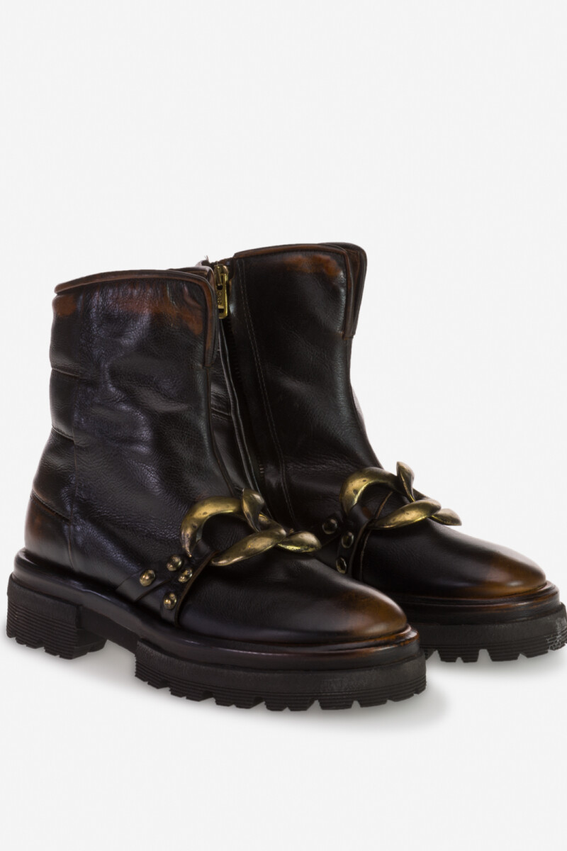 LADIES LEATHER BOOTS Marron