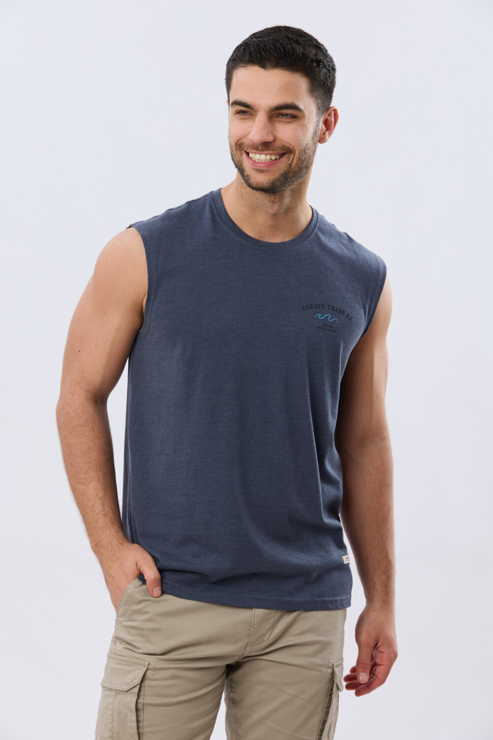 MUSCULOSA ESTAMPADA DE ALGODÓN Denim