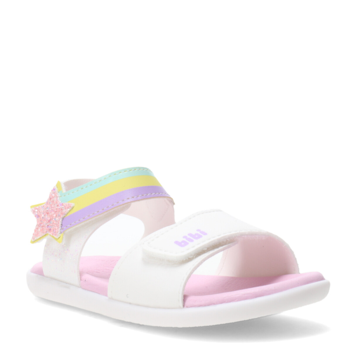 Sandalia de Niños Bibi Baby Soft Velcros - Blanco - Rosa 