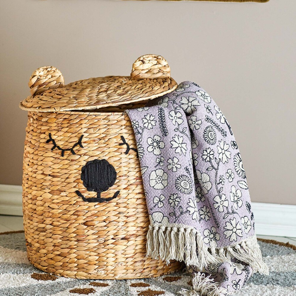 THROW KIDS ALGODON-RECICLADO VIOLETA FLORES