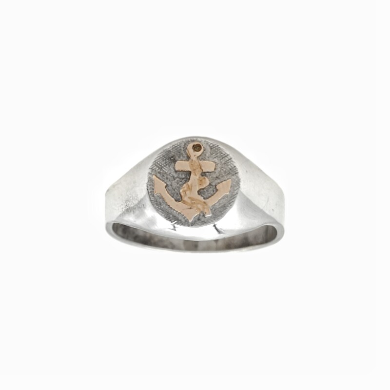 Anillo Profesión Marinero -Plata y Oro - AP5050 sinpiedra