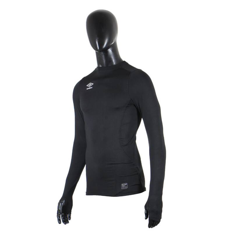 Camiseta Térmica M/Larga Running de Hombre Umbro Negro