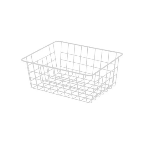 Canasto Cesto Organizador Metal y Tela Cocina Baño Oficina Blanco