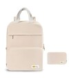 Mochila de tela plegable Beige