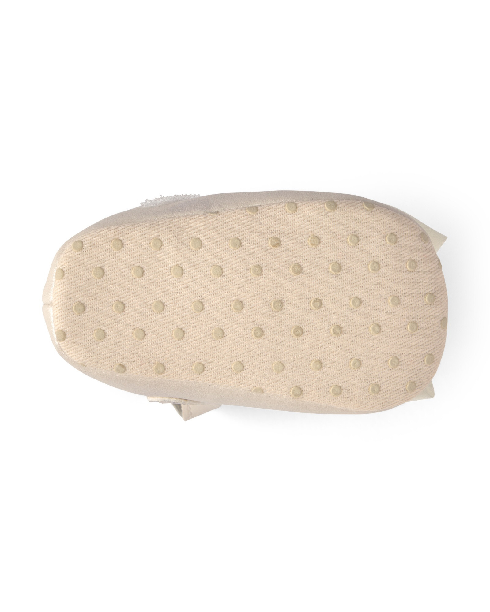 Guillerminas con velcro, brillo y moño, en color crema Sin color