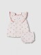 Vestido Estampado Con Volante Gris