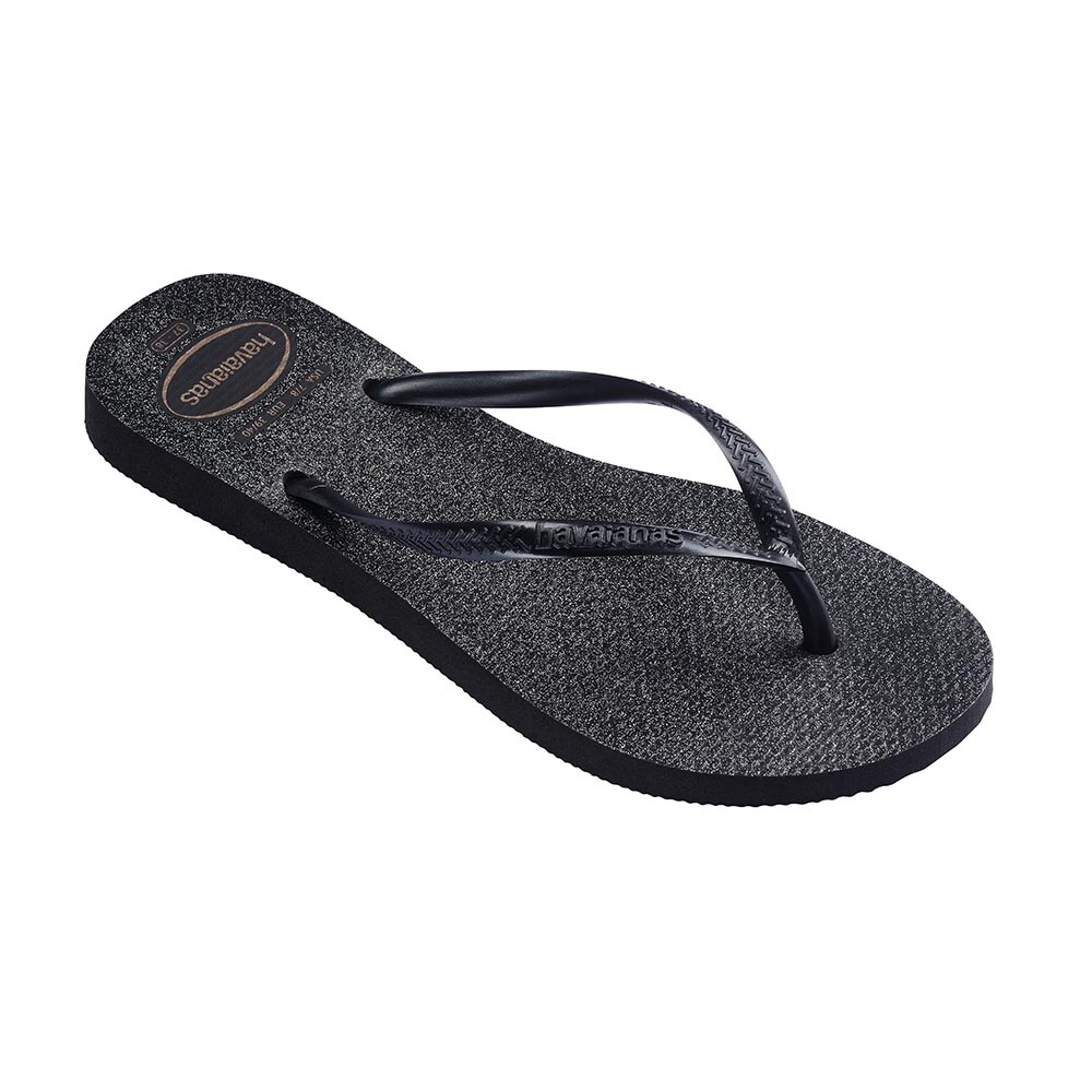 Sandalias Havaianas Slim Gloss Mujer Negro/Plata/Negro