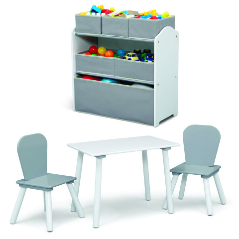 Set juego de mesa y organizador infantil gris/gris oscuro Delta Children Set juego de mesa y organizador infantil gris/gris oscuro Delta Children