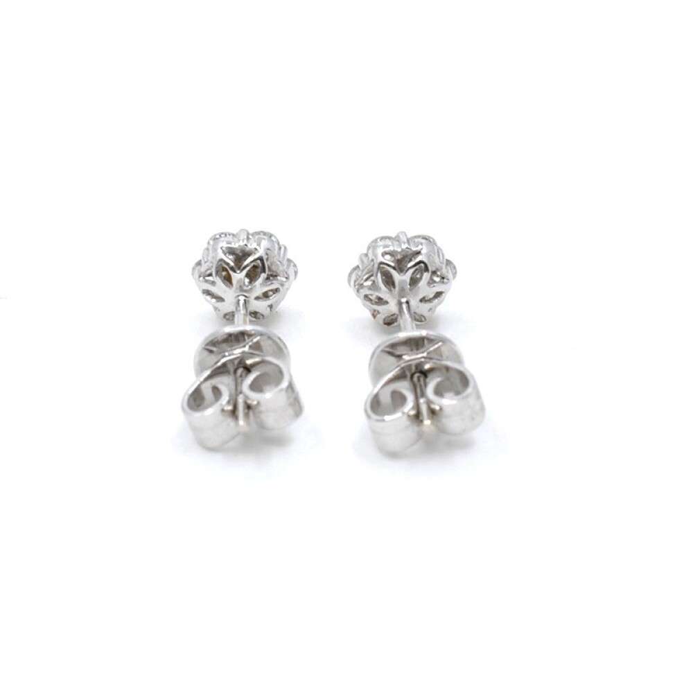 Caravanas En Oro 18K Blanco Y Brillantes Caravanas En Oro 18K Blanco Y Brillantes