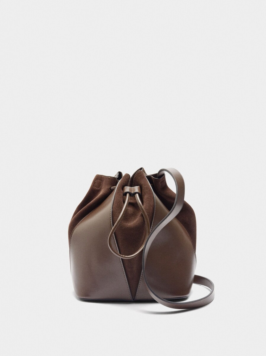 Bolso Bombonera De Piel M - marron 