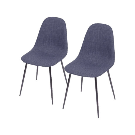 Kit x2 Silla Charla Lino Azul Jean