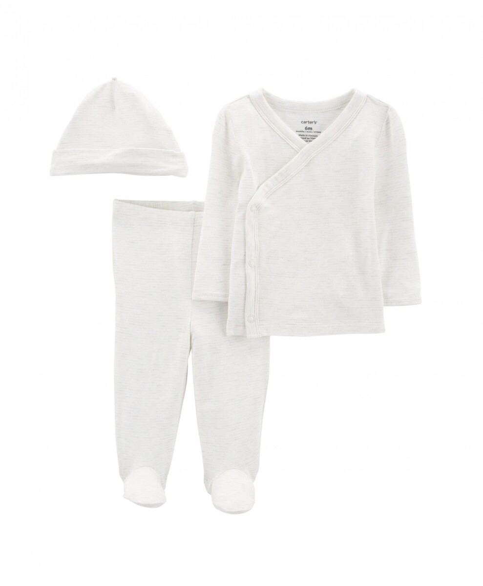 Primera Muda Carters LENZING con Gorro - Gris 