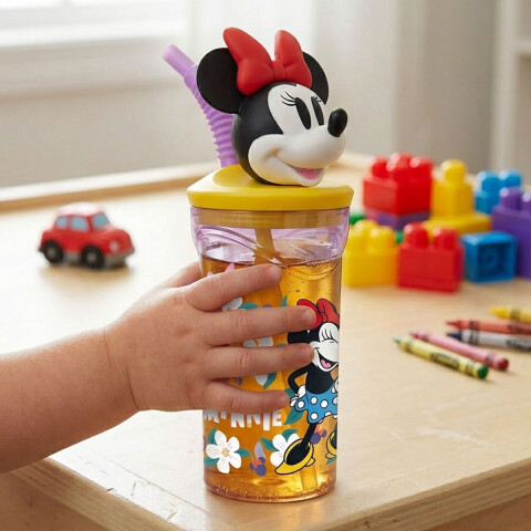Vaso Alto con Forma 3D Mickey 18 cm 360ml Minnie Rosa
