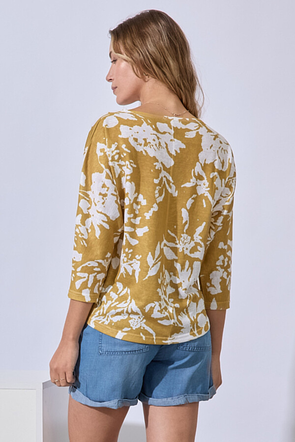 Blusa Tejida Print MOSTAZA/MULTI