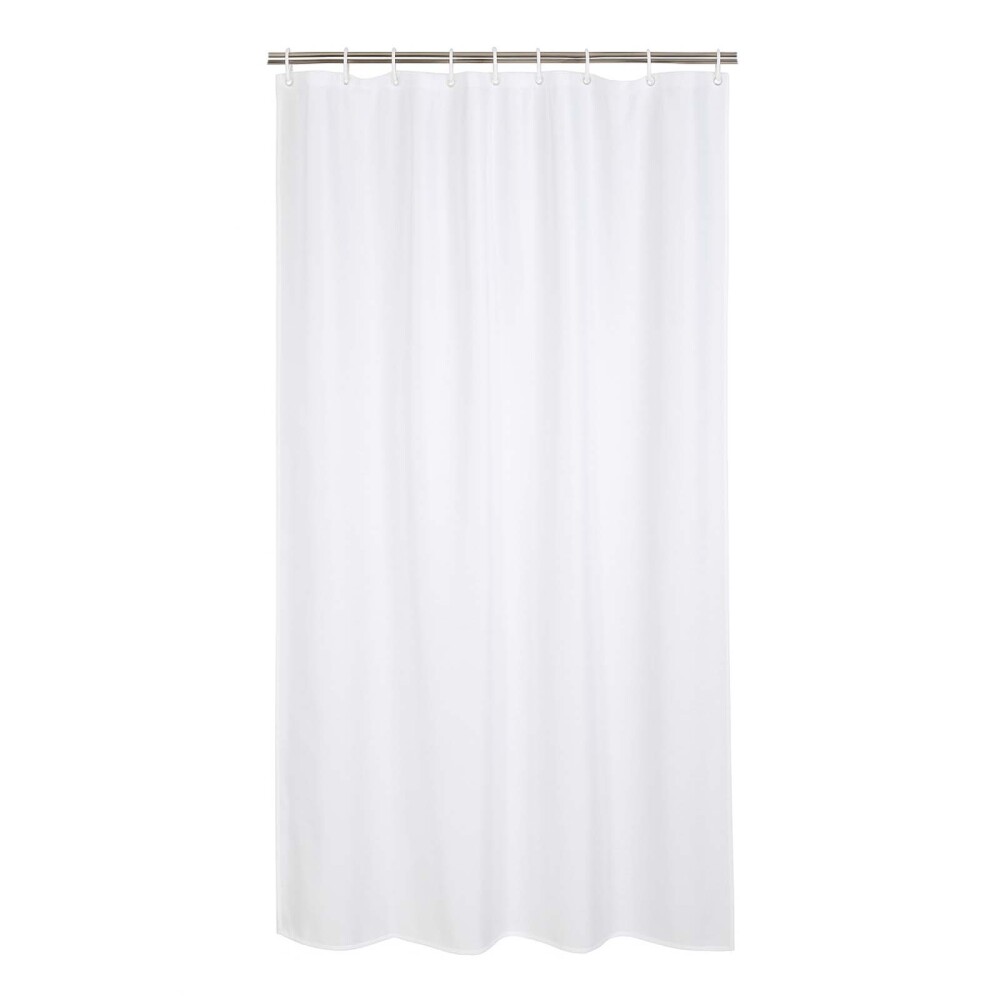 CORTINA BAÑO C/GANCHOS POLIESTER BLANCO YALINE