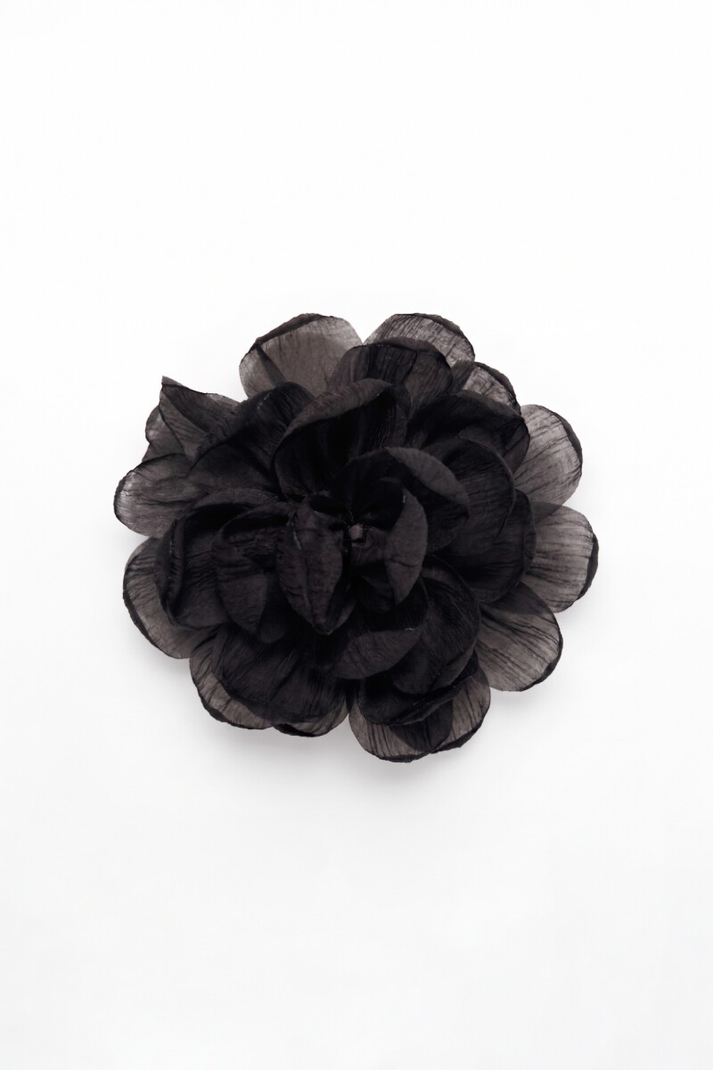 Broche flor negro