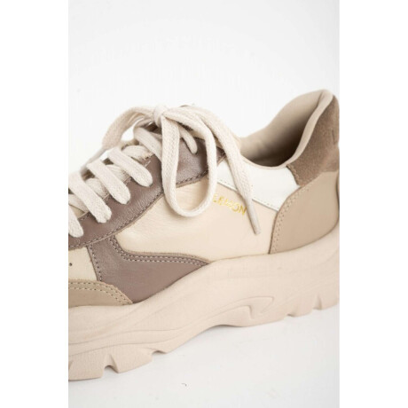 Zapatilla Cuero Combinada Nacar