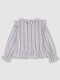 Camisa Con Volantes De Florescitas Crudo