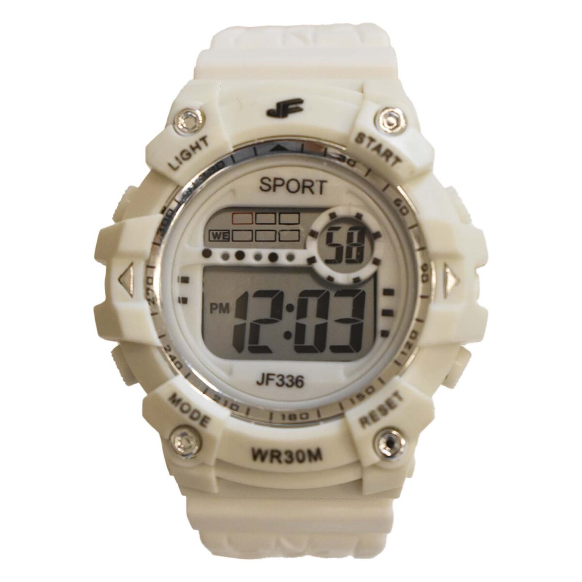 Reloj Deportivo Unisex de Pulsera Waterproof Pantalla Luz - Blanco 