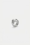 Anillo acero triple plateado