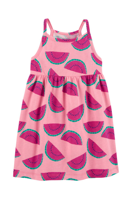 Vestido de algodón, diseño sandías Sin color