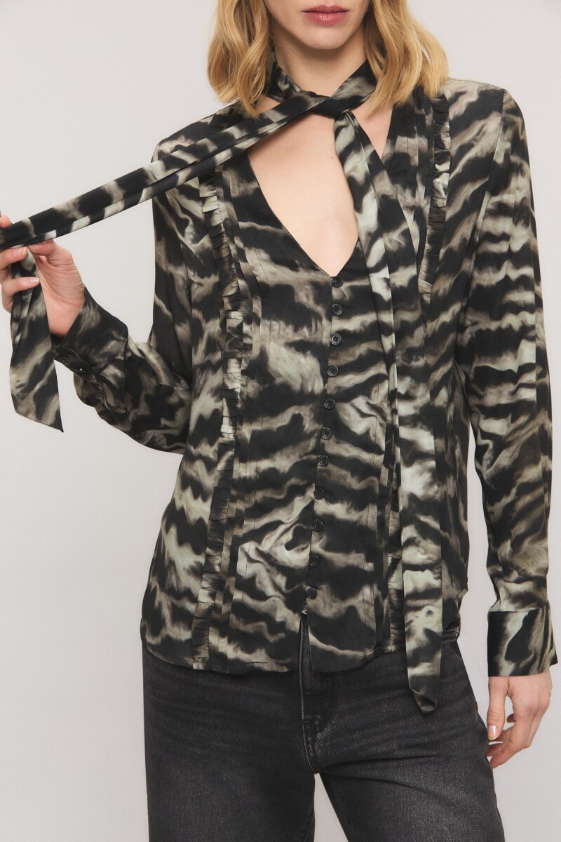 CAMISA SMOKE ZEBRA Negro