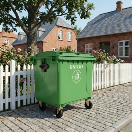 CONTENEDOR DE BASURA CON RUEDAS 1100 LITROS Contenedor de Basura con Ruedas 1100 Litros Verde