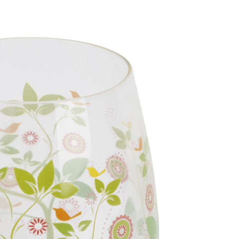 Vaso de vidrio para vino c/u 6 diseños Unica