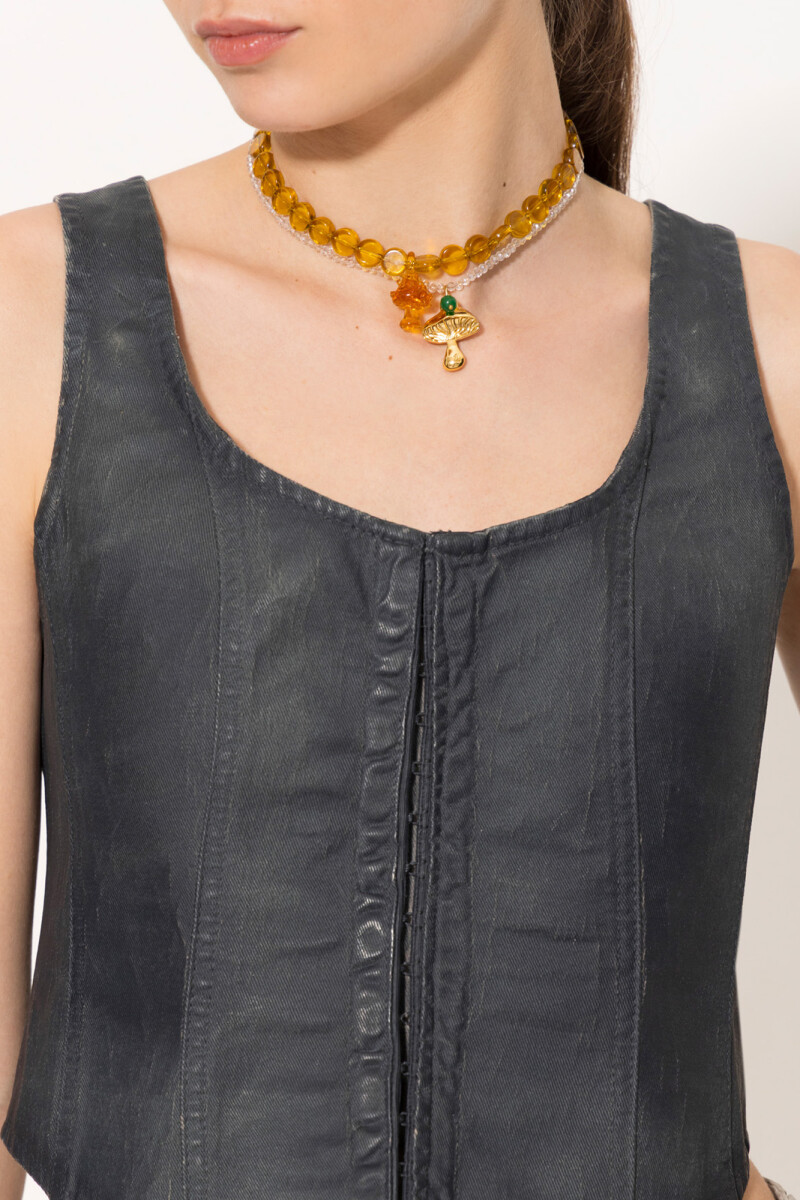 TOP LINA COATED Azul