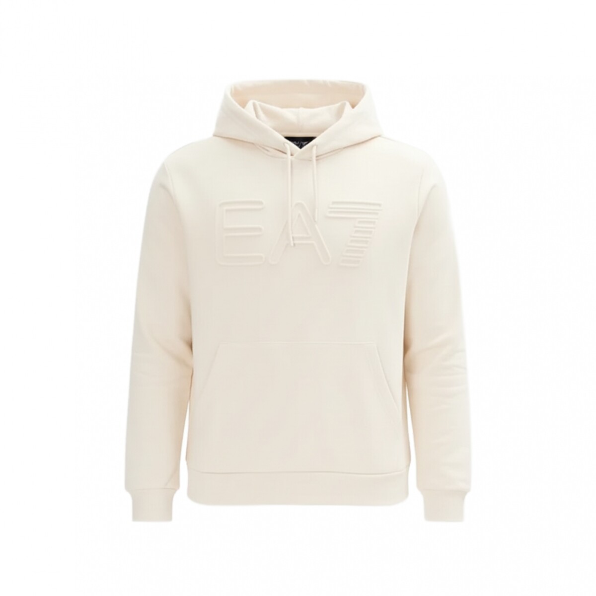 LOGO SERIES ORGANIC COTTON HOODED - EA7 EMPORIO ARMANI - Cream 