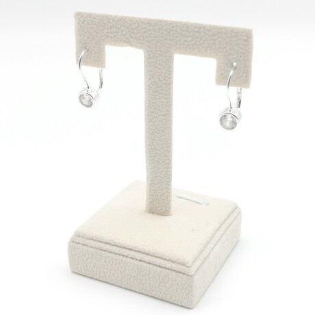 Par de caravanas de plata 95 con circonias, PUNTO DE LUZ. Par de caravanas de plata 95 con circonias, PUNTO DE LUZ.