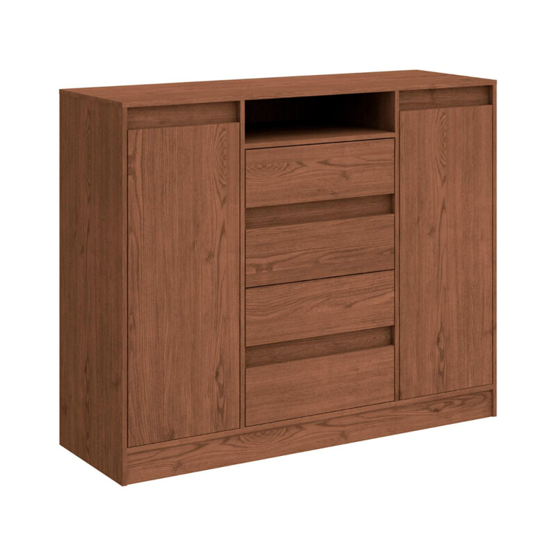 Cómoda Noble 4 Cajones 2 Puertas Macadamia Cómoda Noble 4 Cajones 2 Puertas Macadamia