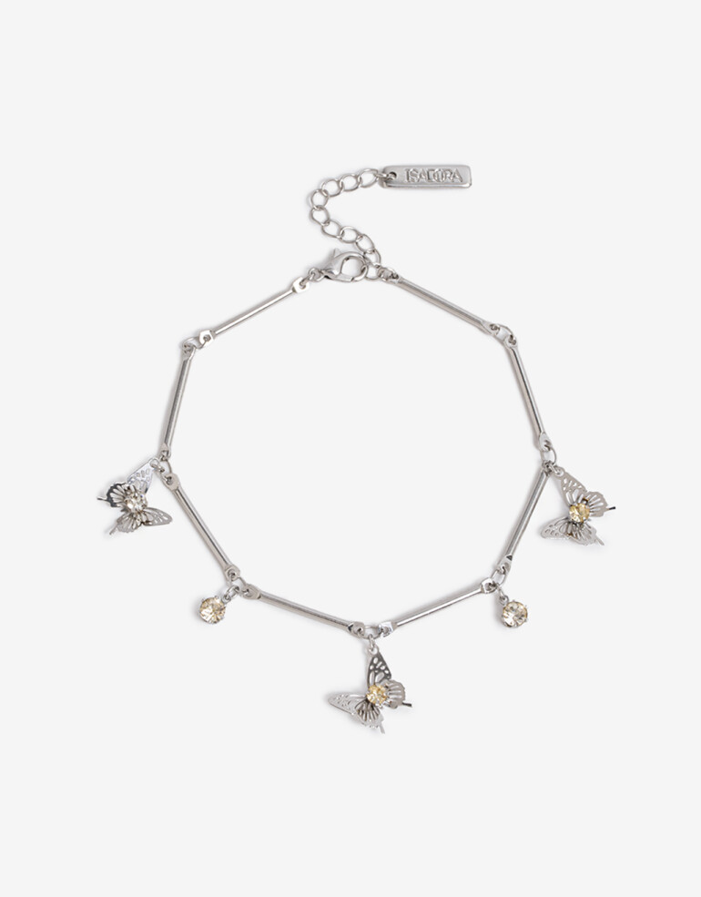 Pulseras Flexibles Metal Pulsera Flexible Metal Mariposa - Plateado Rodio