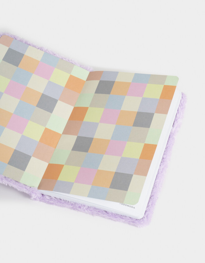 Anotadores Cuadernos y Memos Corazón Cuaderno A5 Peluche Y Glitter - Violeta Lila