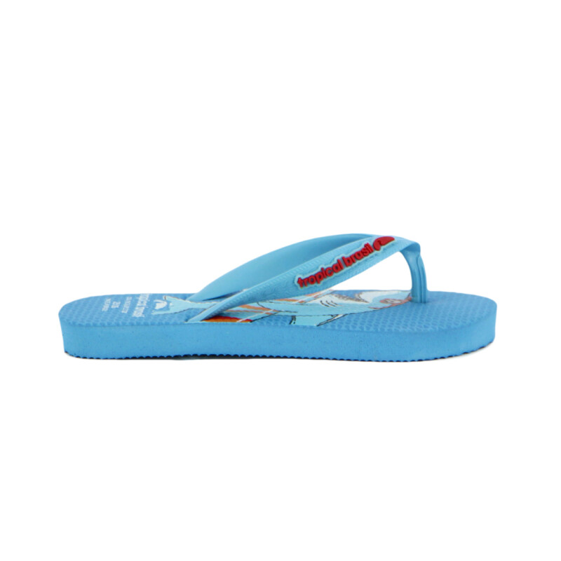 Chanclas Tropical Brasil Ojota Infantil De Niño - Celeste Celeste