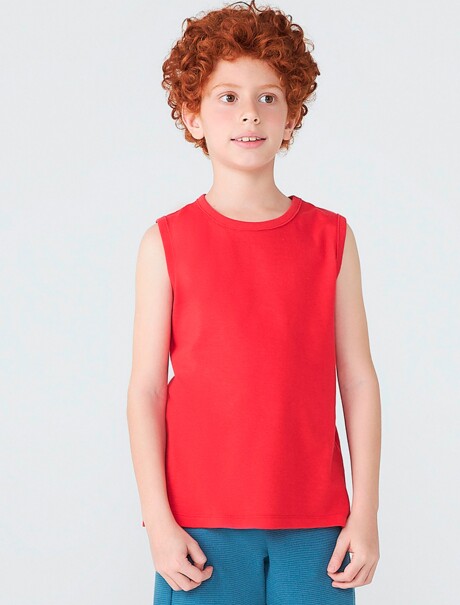 MUSCULOSA BÁSICA INFANTIL REGULAR ROJO