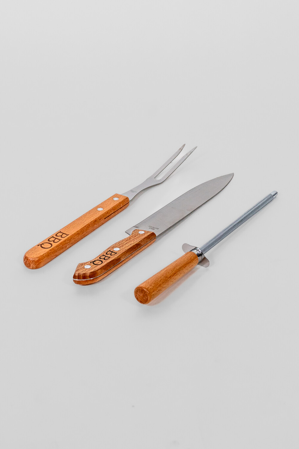 Accesorios Para Parrilla Set De 3 Piezas. Pinchos Y Cuchilla Con Color Unico