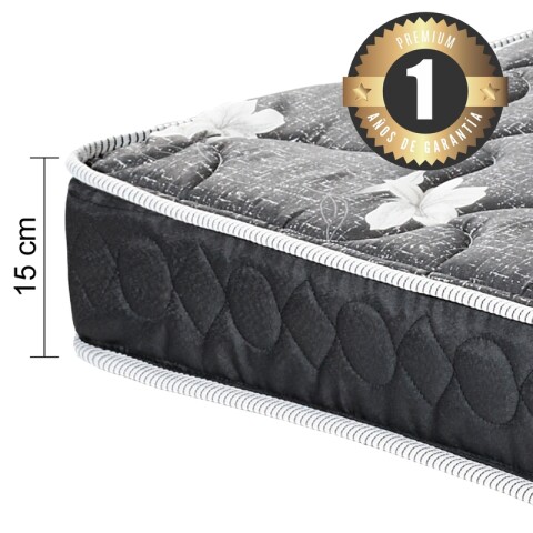 Conjunto Sommier TROYA | Plaza y Media + Box | Espuma | 190x110x50 cm | Soporta 150 Kg Conjunto Sommier TROYA | Plaza y Media + Box | Espuma | 190x110x50 cm | Soporta 150 Kg