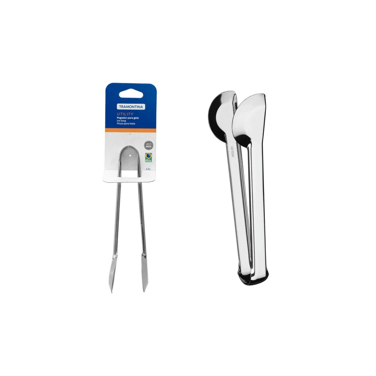 Pinza para Hielo de Acero Inoxidable 18 cm Utility Tramontina 
