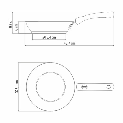 Sartén Ø24 cm en acero inox "Solar silicone" -TRAMONTINA TF1632