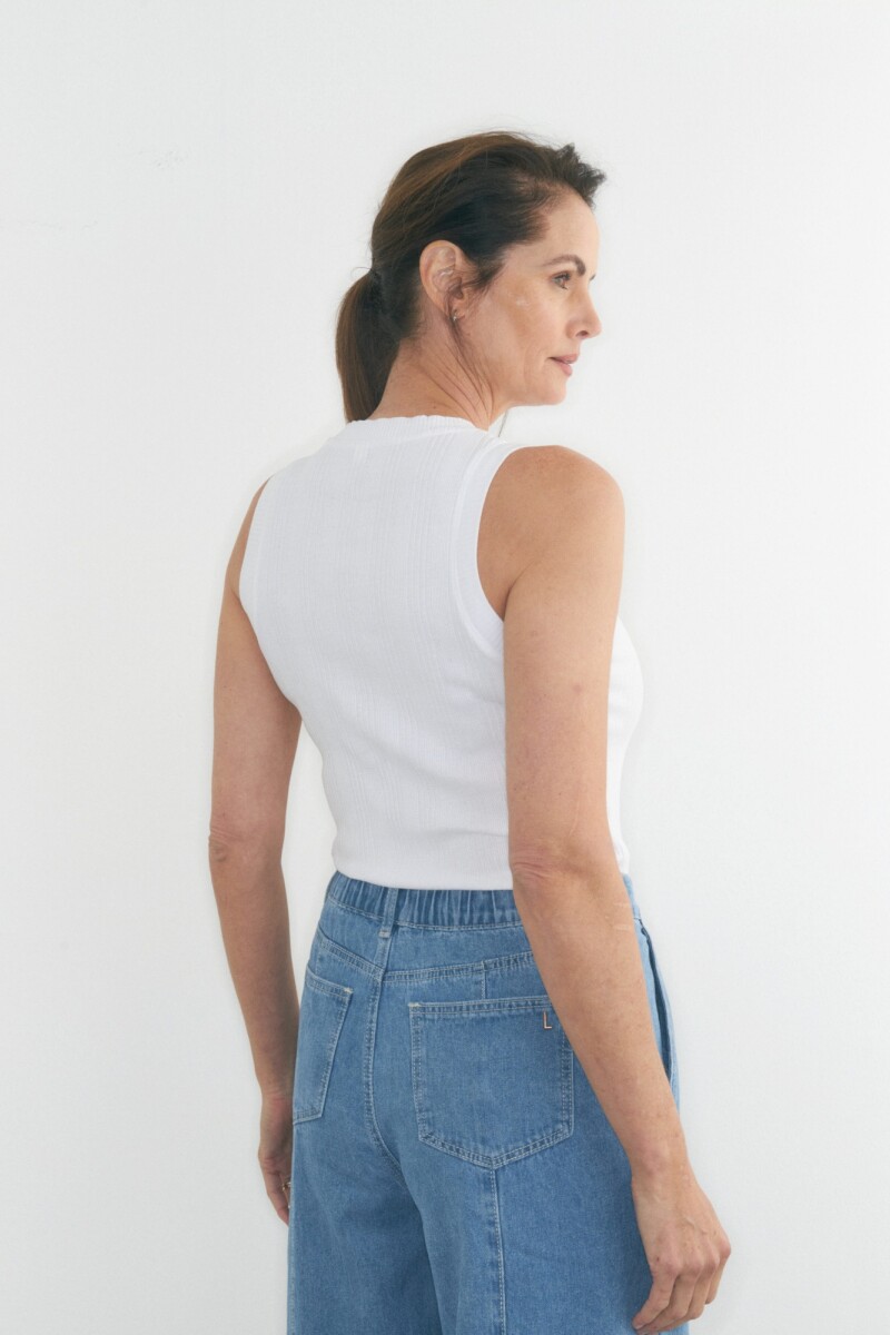 Musculosa canalé blanco