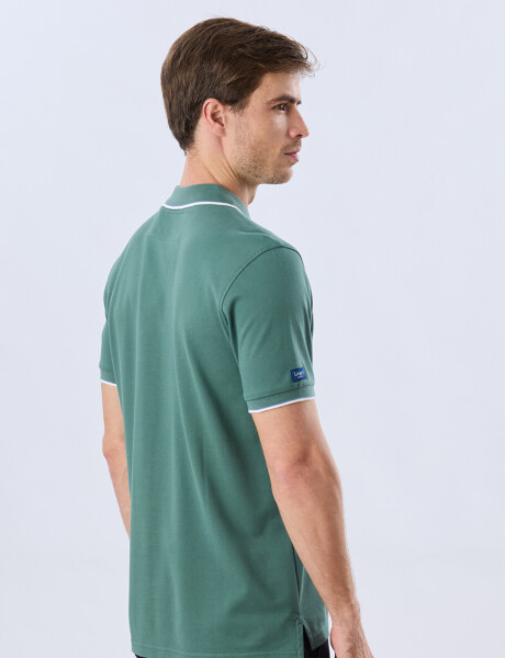 REMERA POLO LISA PIQUÉ Verde Oscuro