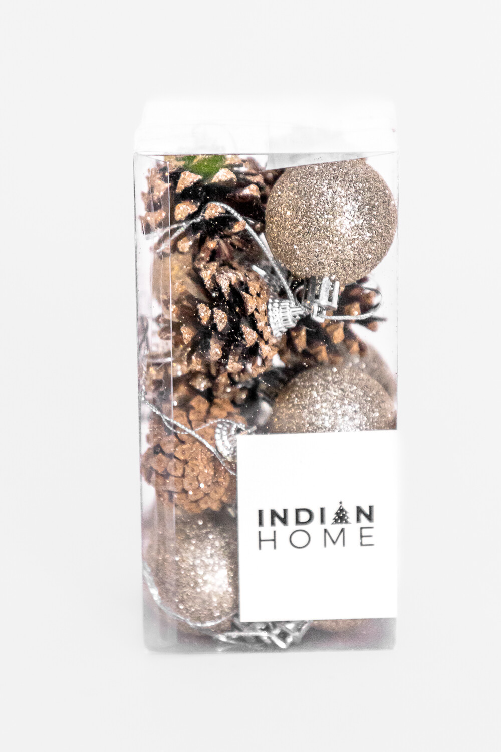 Colgante Esfera, Plata, Oro Champán, 16un. Color Unico