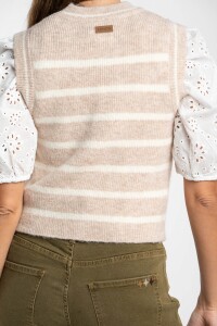 Chaleco Tejido Rayado Nacar