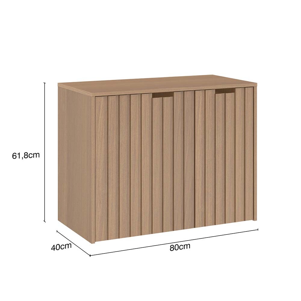 MUEBLE DE BAÑO SUSPENDIDO MODELO NICE 80 CM. COLOR NOGAL/NOCE AMENDOA Mueble De Baño Suspendido Modelo Nice 80 Cm. Color Nogal/noce Amendoa