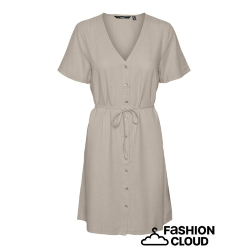 VMMYMILO SS V-NECK DRESS WVN GA NOOS Silver Lining