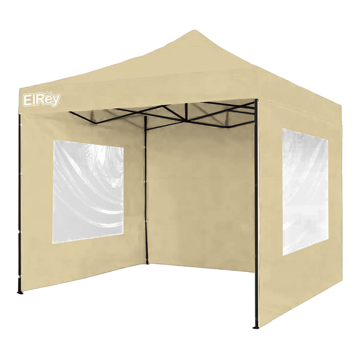 Gazebo 2.5x2.5mt Toldo Uv30 Imperm+1 Pared+2 Ventana - Beige 