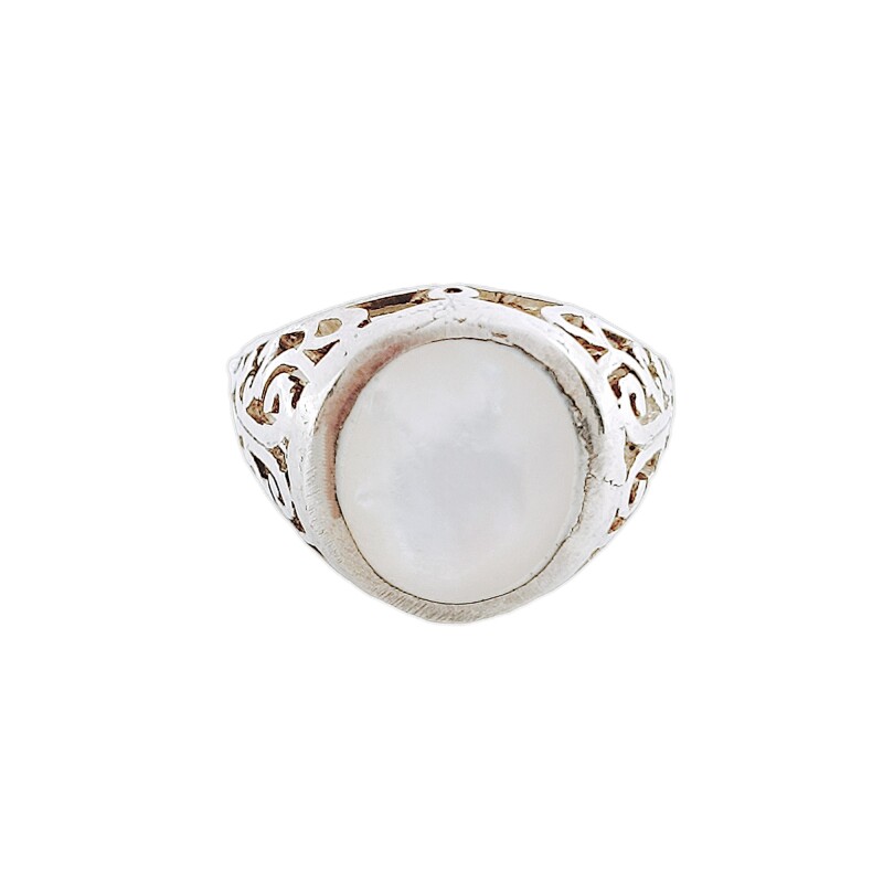 Anillo Mesa Circular-Plata 925-Piedra Nacar-AN3376 conpiedra