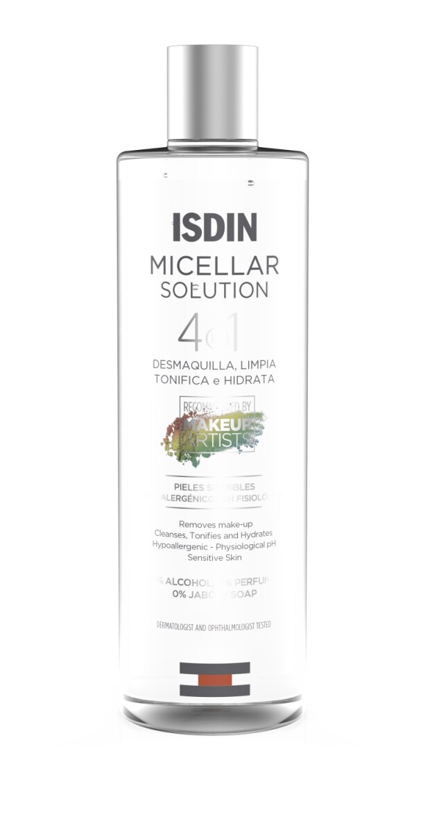 Agua micelar desmaquillante micellar solution Isdin 4 en 1 